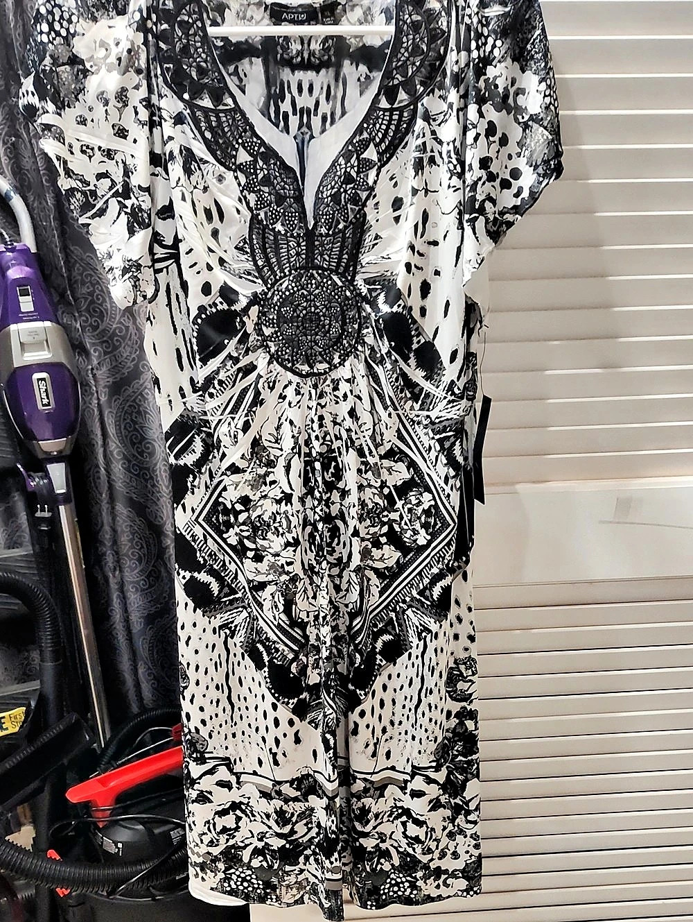 Apt. 9 Printed Maxi Dress in White & Black